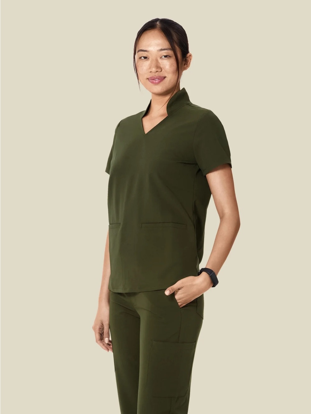 Mandala Olive Green Scrub Set